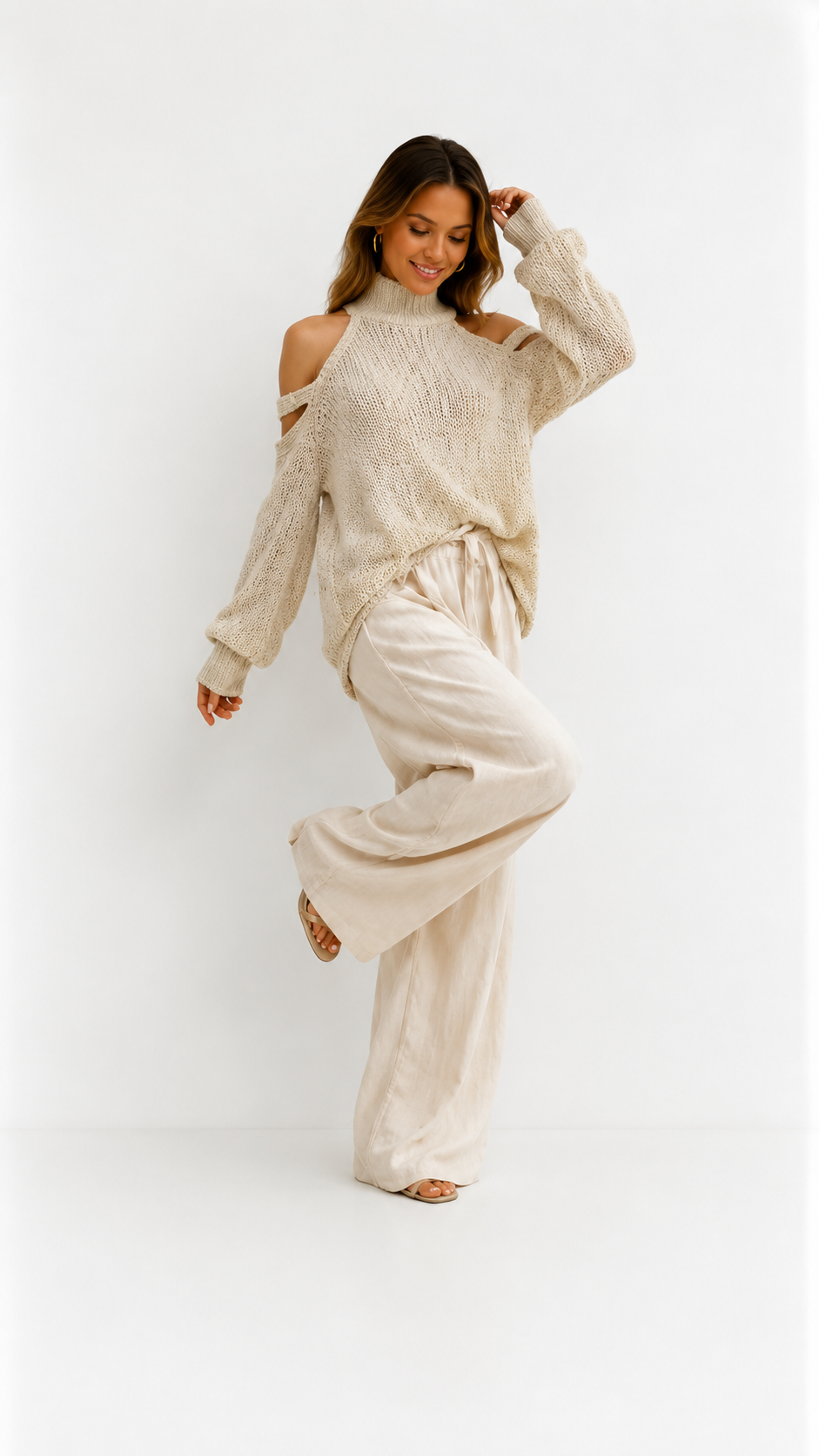 Camilla | Conjunto de top de punto y pantalón ancho