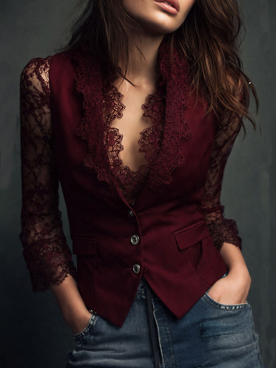 Noémie | Blazer con mangas semitransparentes · Vista 3
