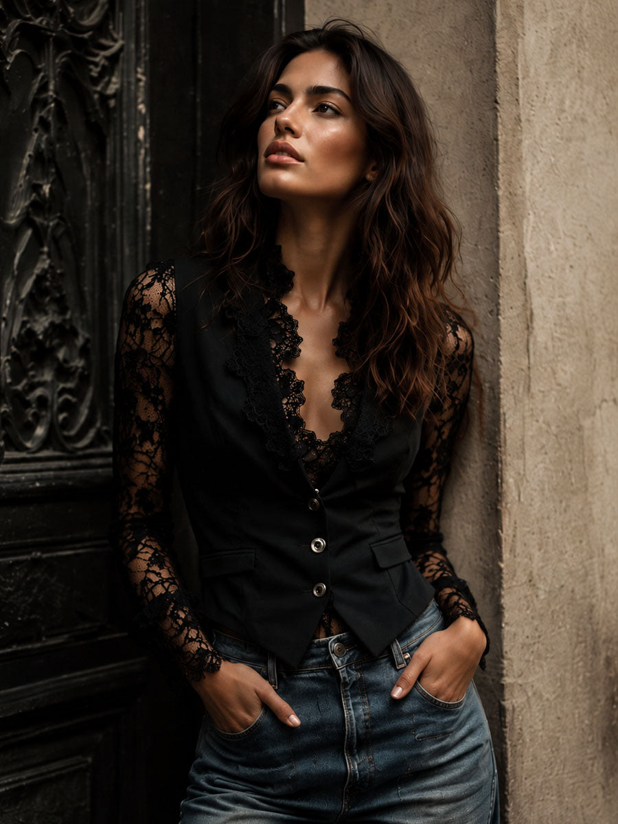 Noémie | Blazer con mangas semitransparentes · Vista 2