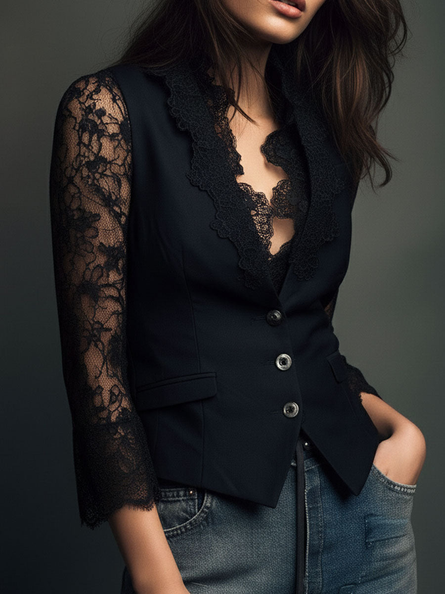 Noémie | Blazer con mangas semitransparentes · Vista 9