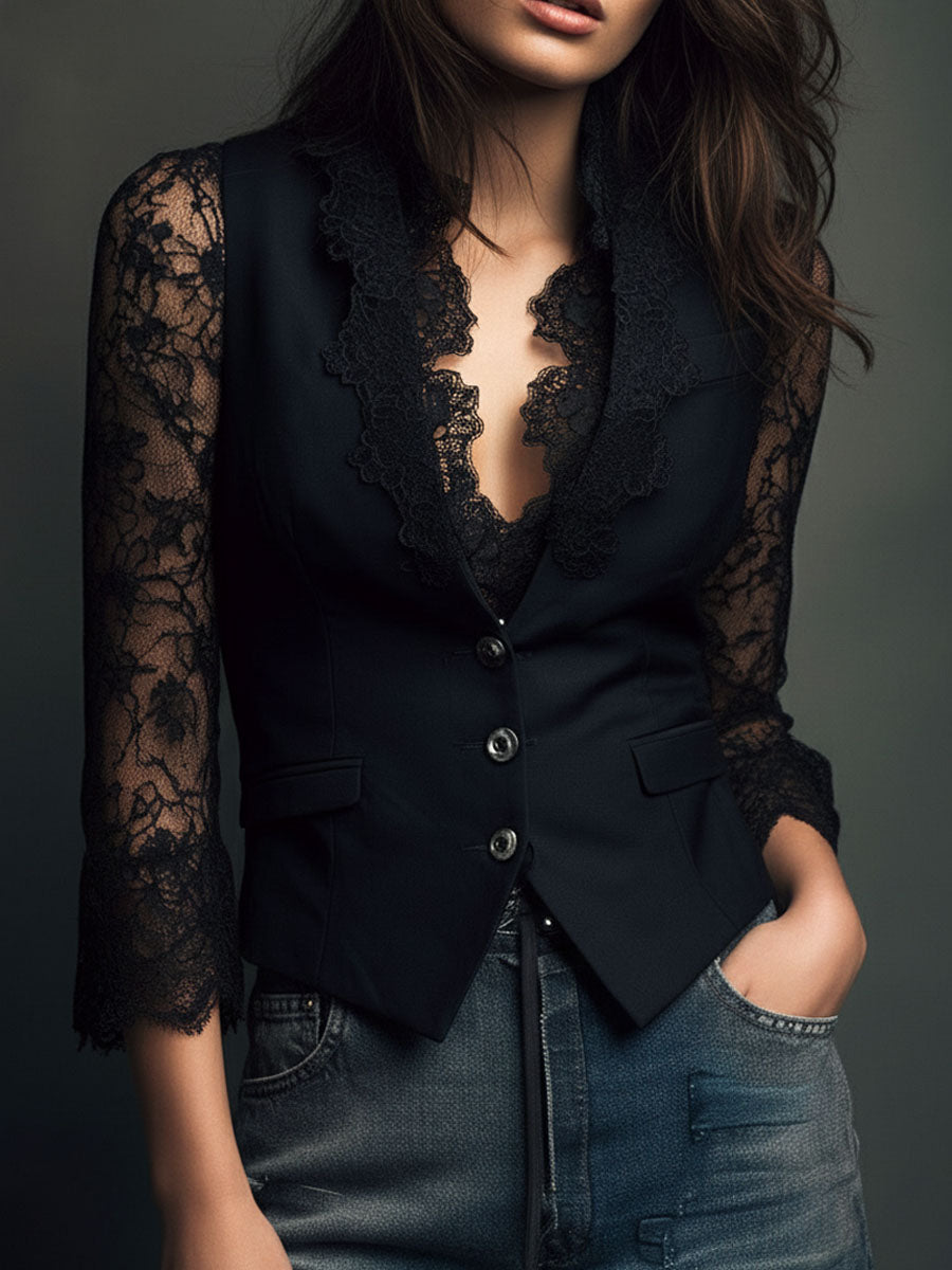 Noémie | Blazer con mangas semitransparentes · Vista 8