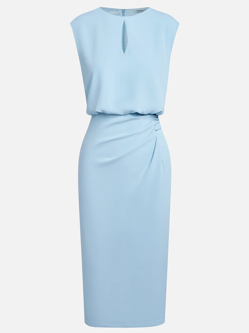 Elvira | Vestido midi con drapeado lateral · Vista 2