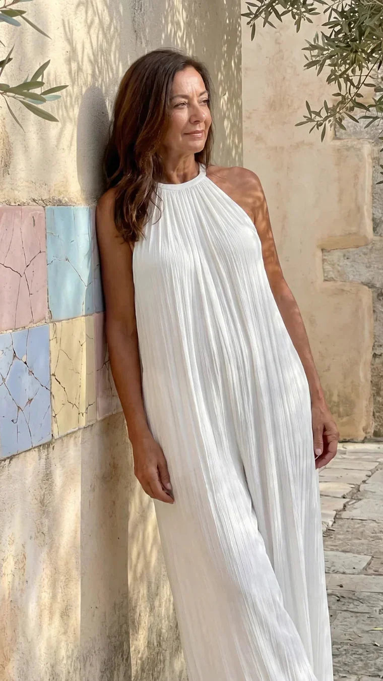 Sylvara | Mono plisado de cuello halter