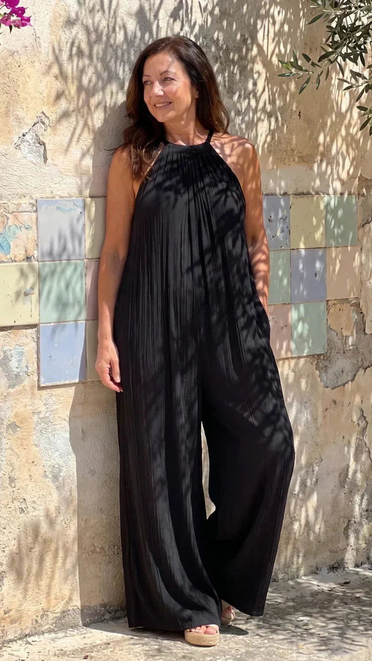 Sylvara | Mono plisado de cuello halter