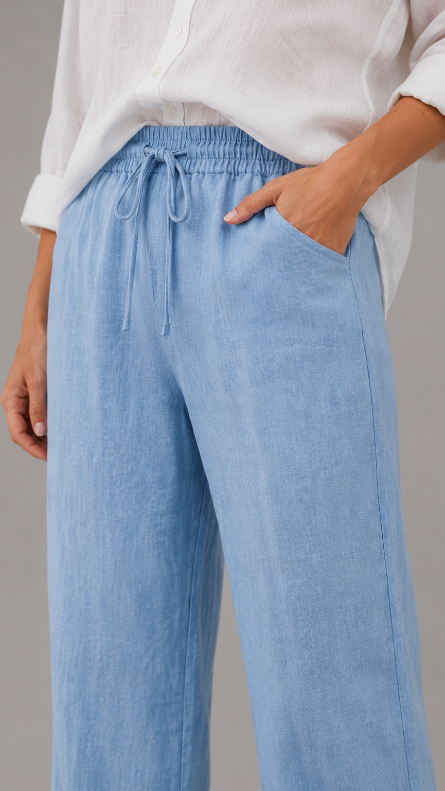 Lino Básico | Pantalón de lino de talle alto