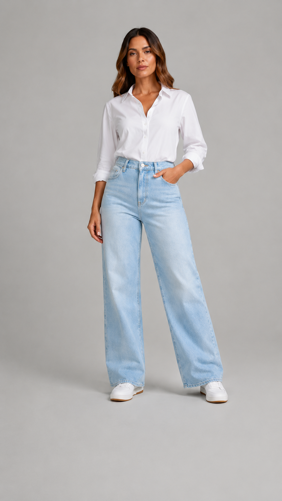 Wide Leg | Pantalón ancho elástico de talle alto