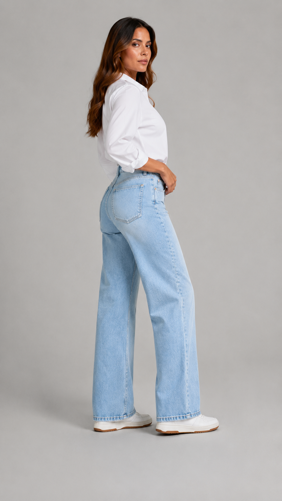 Wide Leg | Pantalón ancho elástico de talle alto