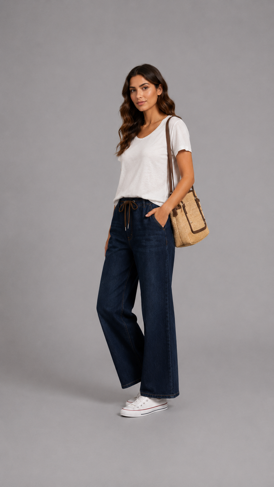 Élan | Pantalón recto con cintura elástica