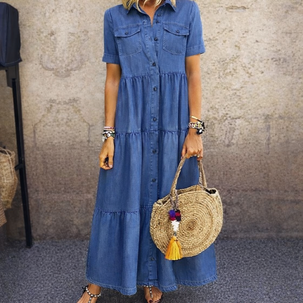 Elizabeth | Vestido abotonado con volantes