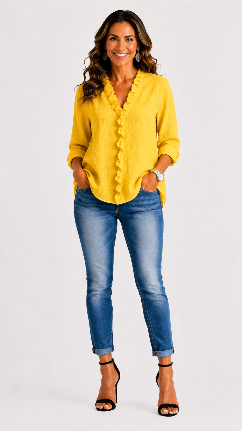 Beatrice | Blusa de escote en V con volantes