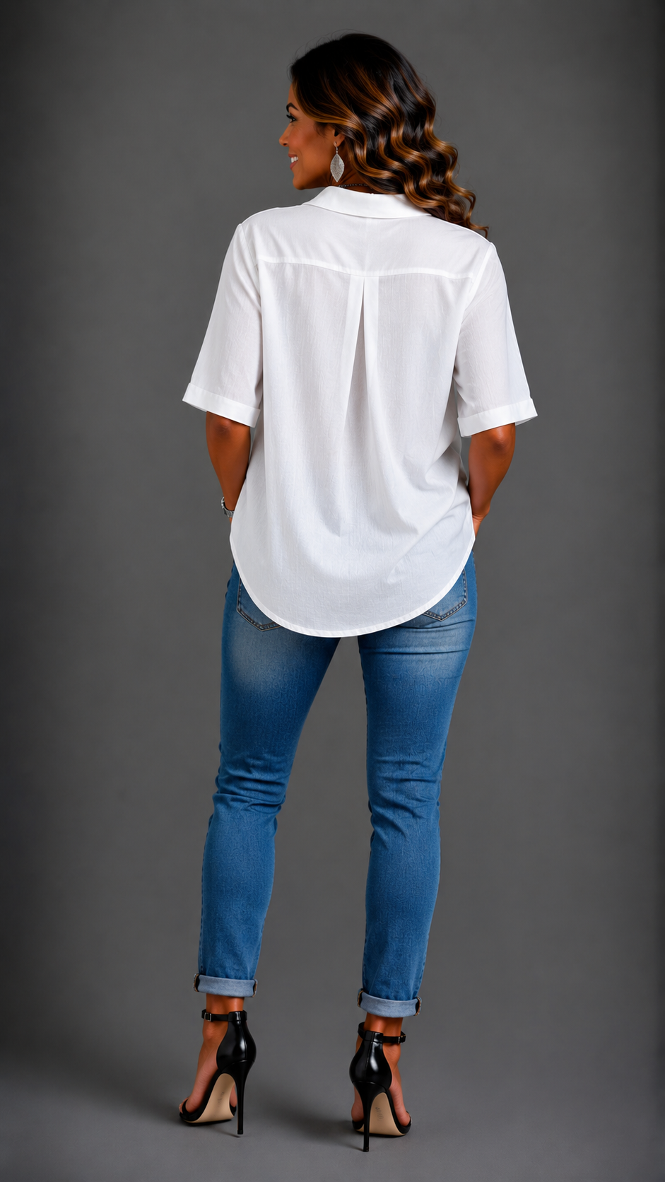 Julia | Blusa asimétrica con botones · Vista 2