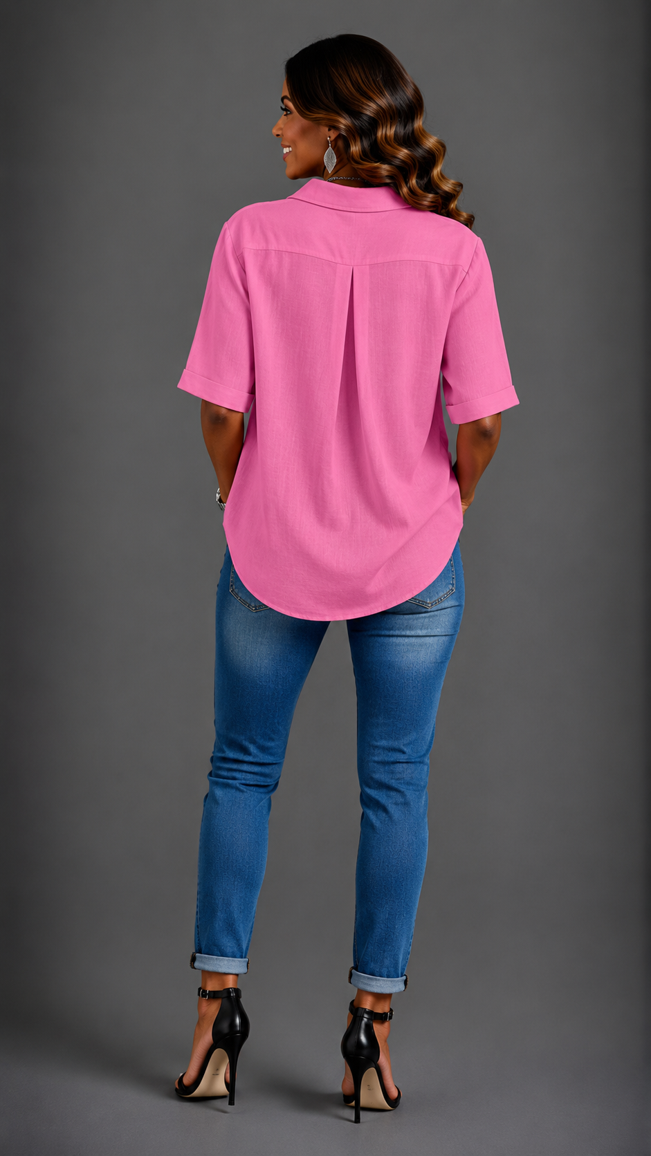 Julia | Blusa asimétrica con botones · Vista 4