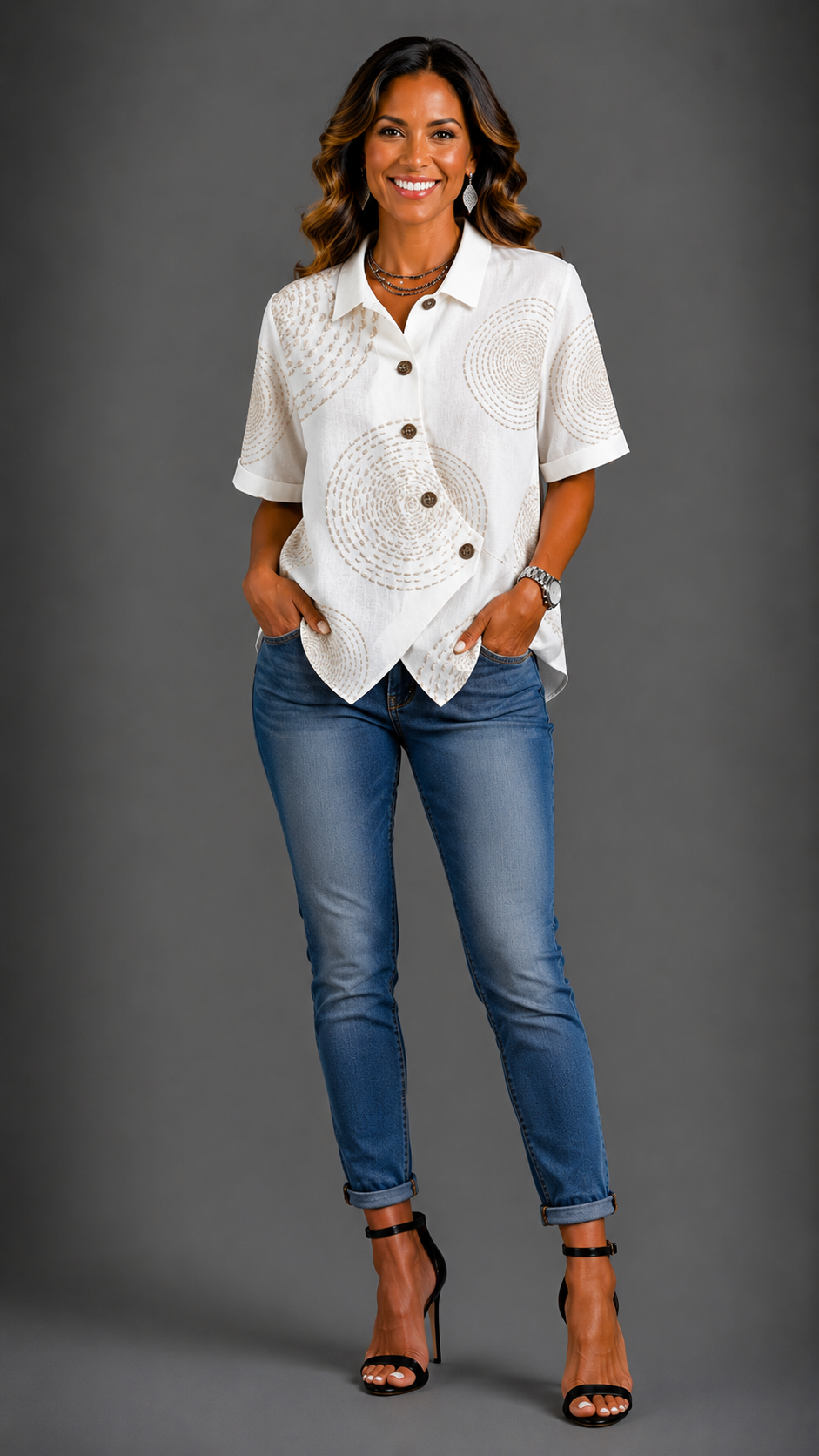 Julia | Blusa asimétrica con botones · Vista 7