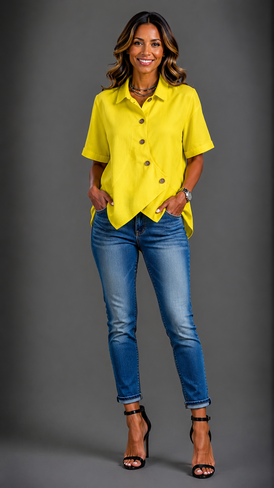 Julia | Blusa asimétrica con botones · Vista 13