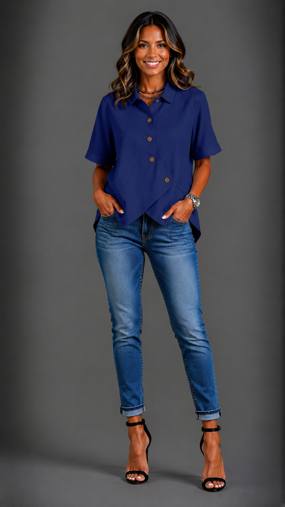 Julia | Blusa asimétrica con botones · Vista 15