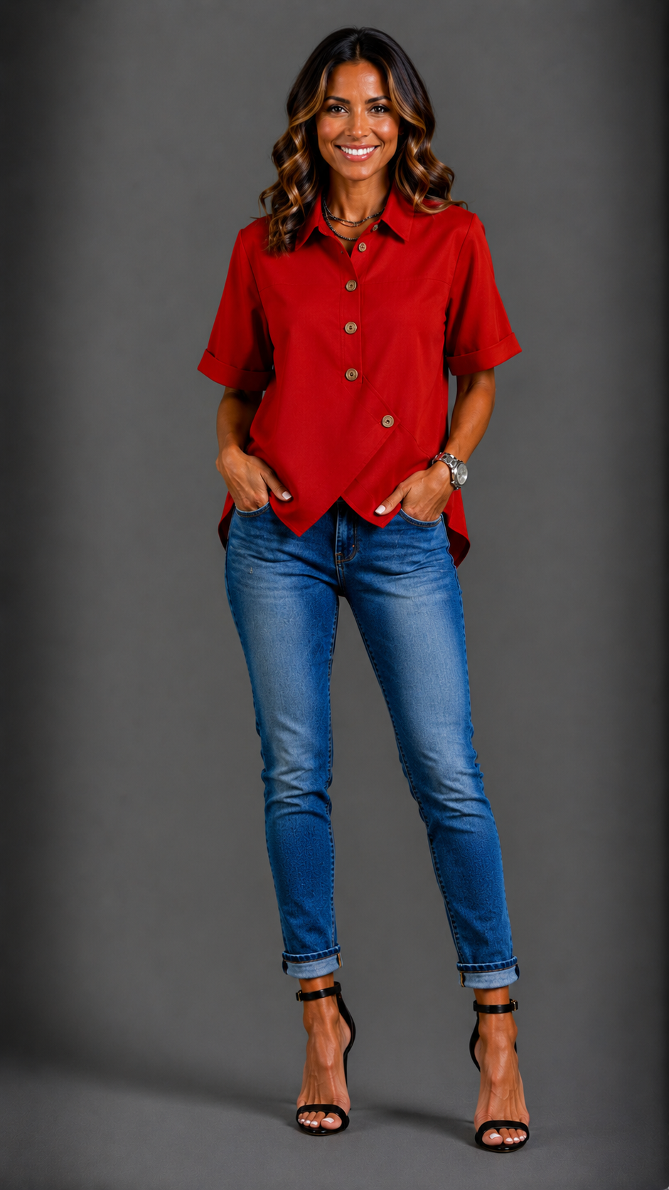 Julia | Blusa asimétrica con botones · Vista 17