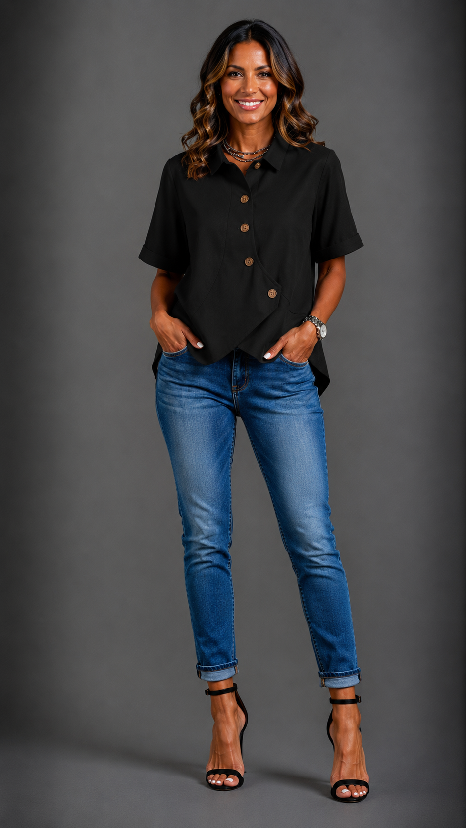 Julia | Blusa asimétrica con botones · Vista 19