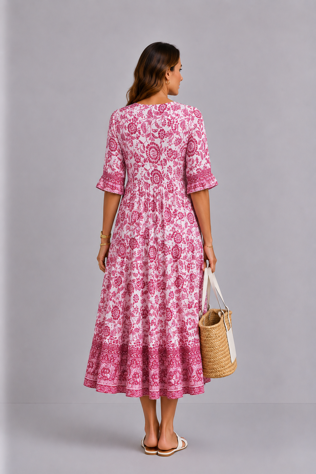 Keisha | Vestido floral de escote en V · Vista 8