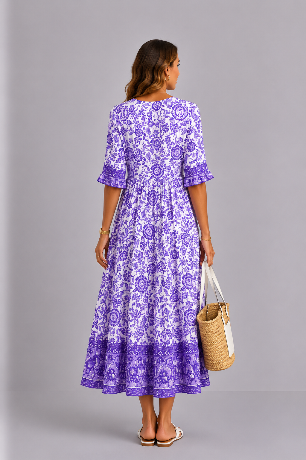 Keisha | Vestido floral de escote en V · Vista 9
