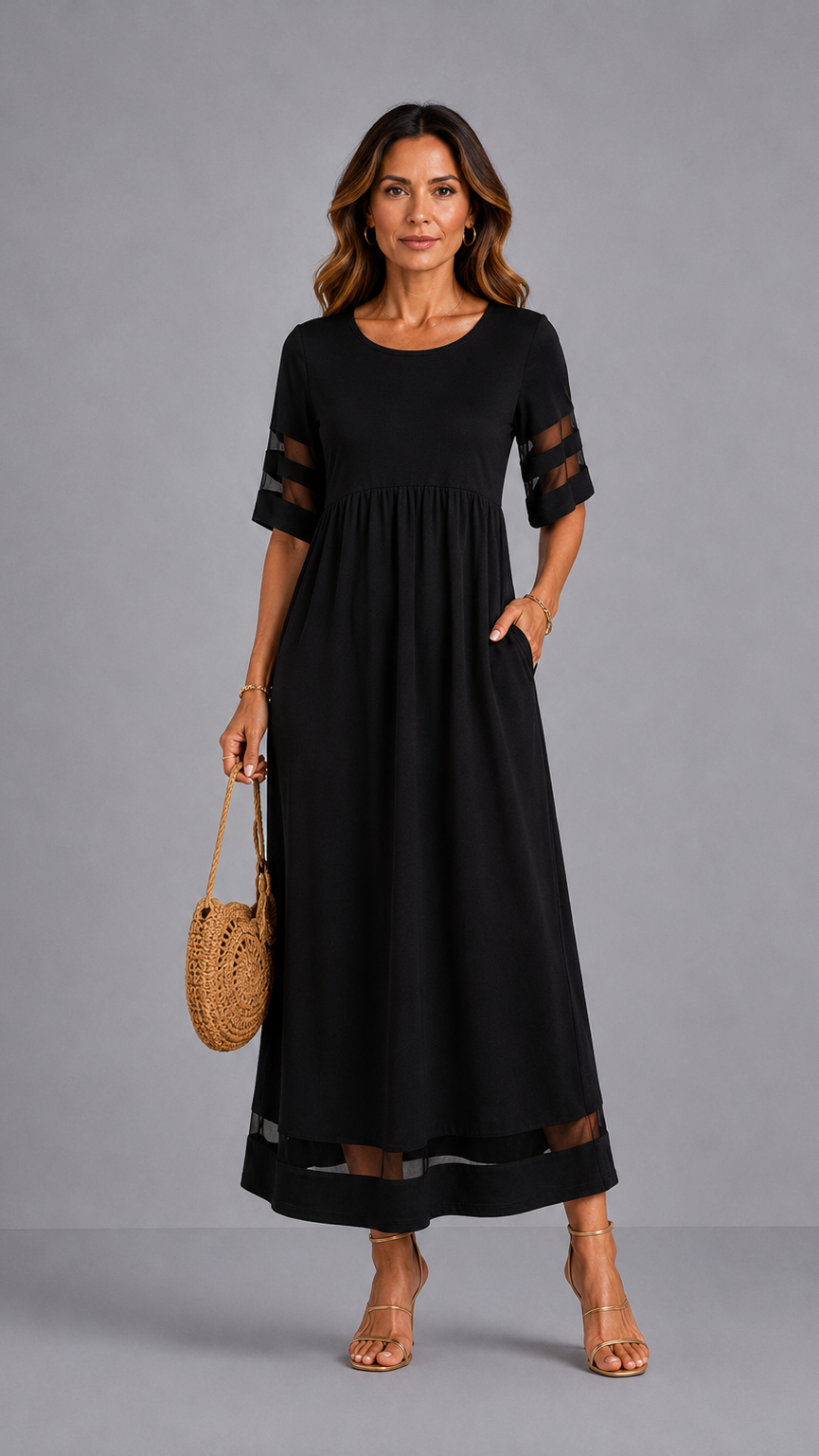 Aubrey | Vestido midi con frunces