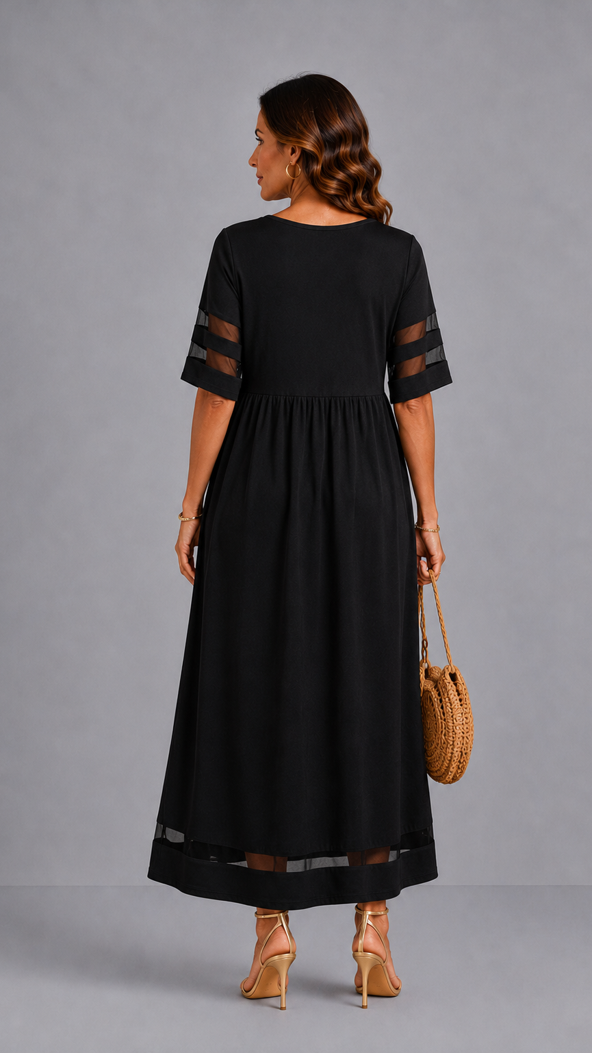 Aubrey | Vestido midi con frunces · Vista 4
