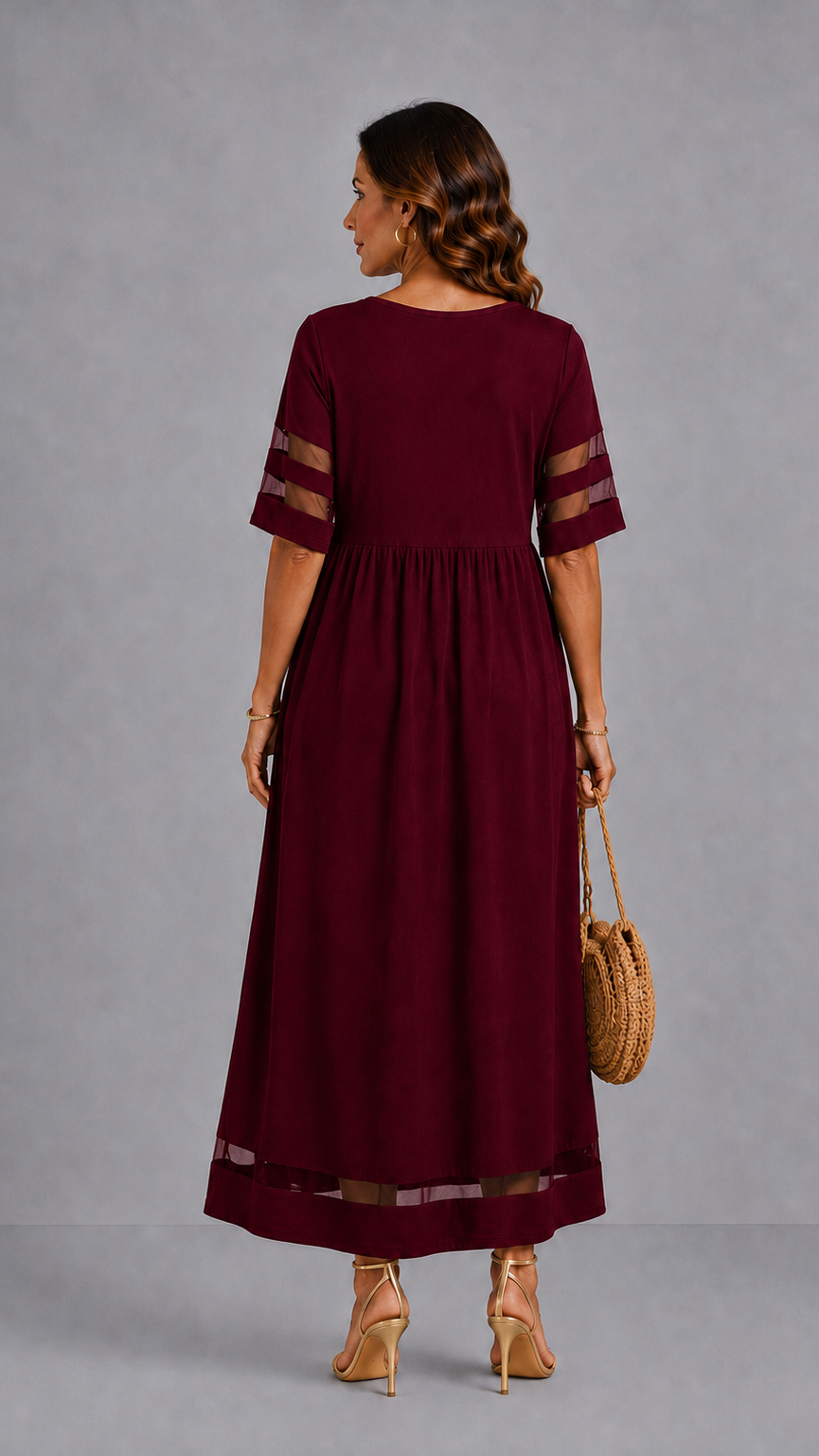 Aubrey | Vestido midi con frunces · Vista 5