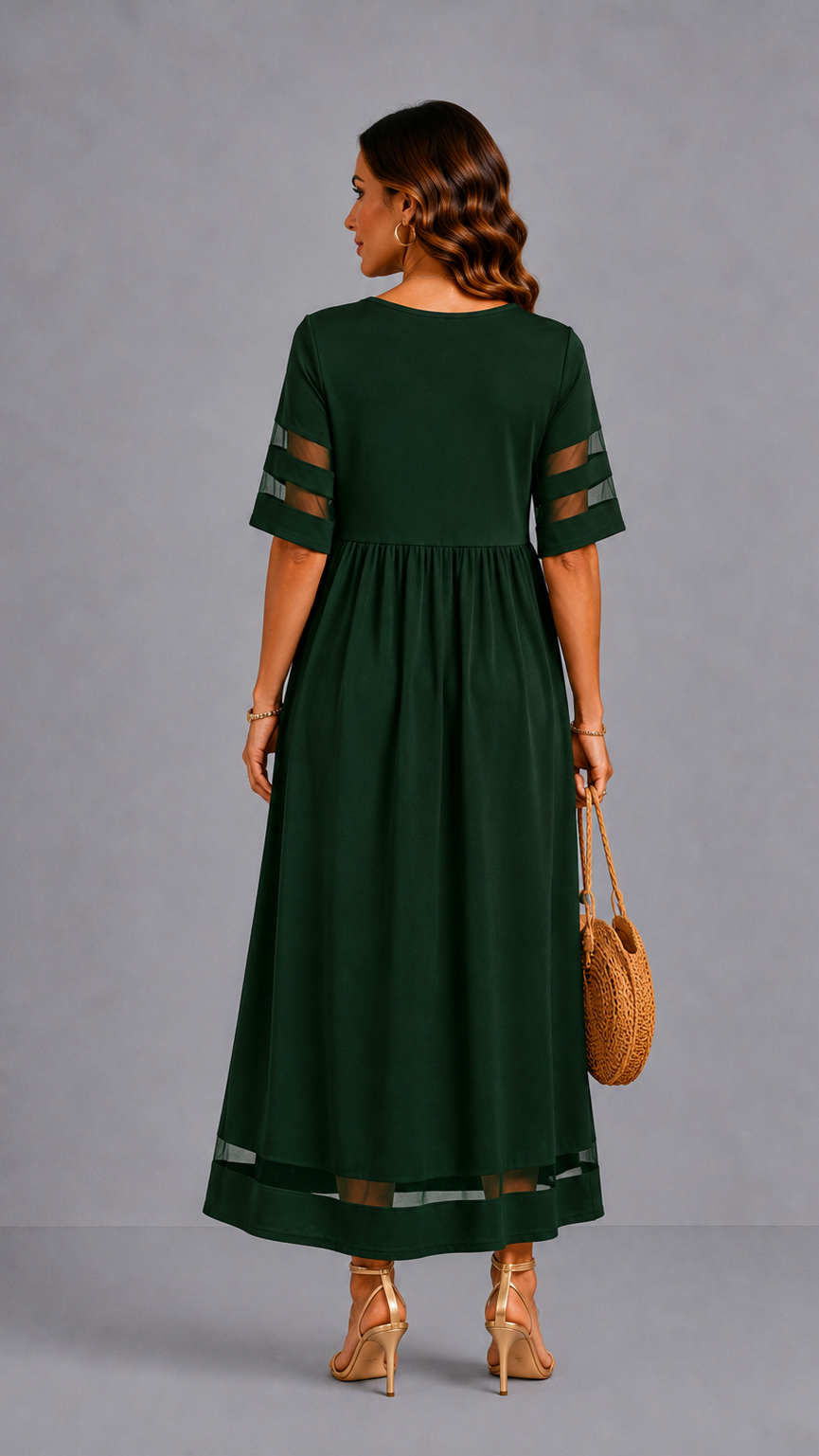 Aubrey | Vestido midi con frunces · Vista 6