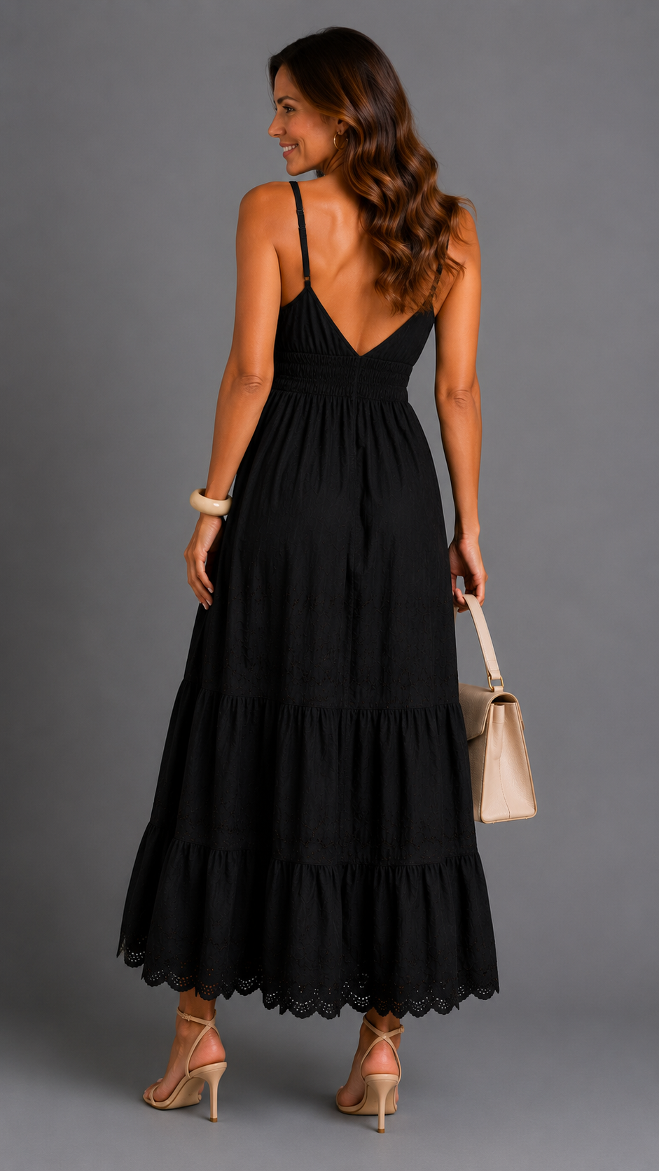 Ibiza Noche | Vestido largo negro con bordados y encaje · Vista 2