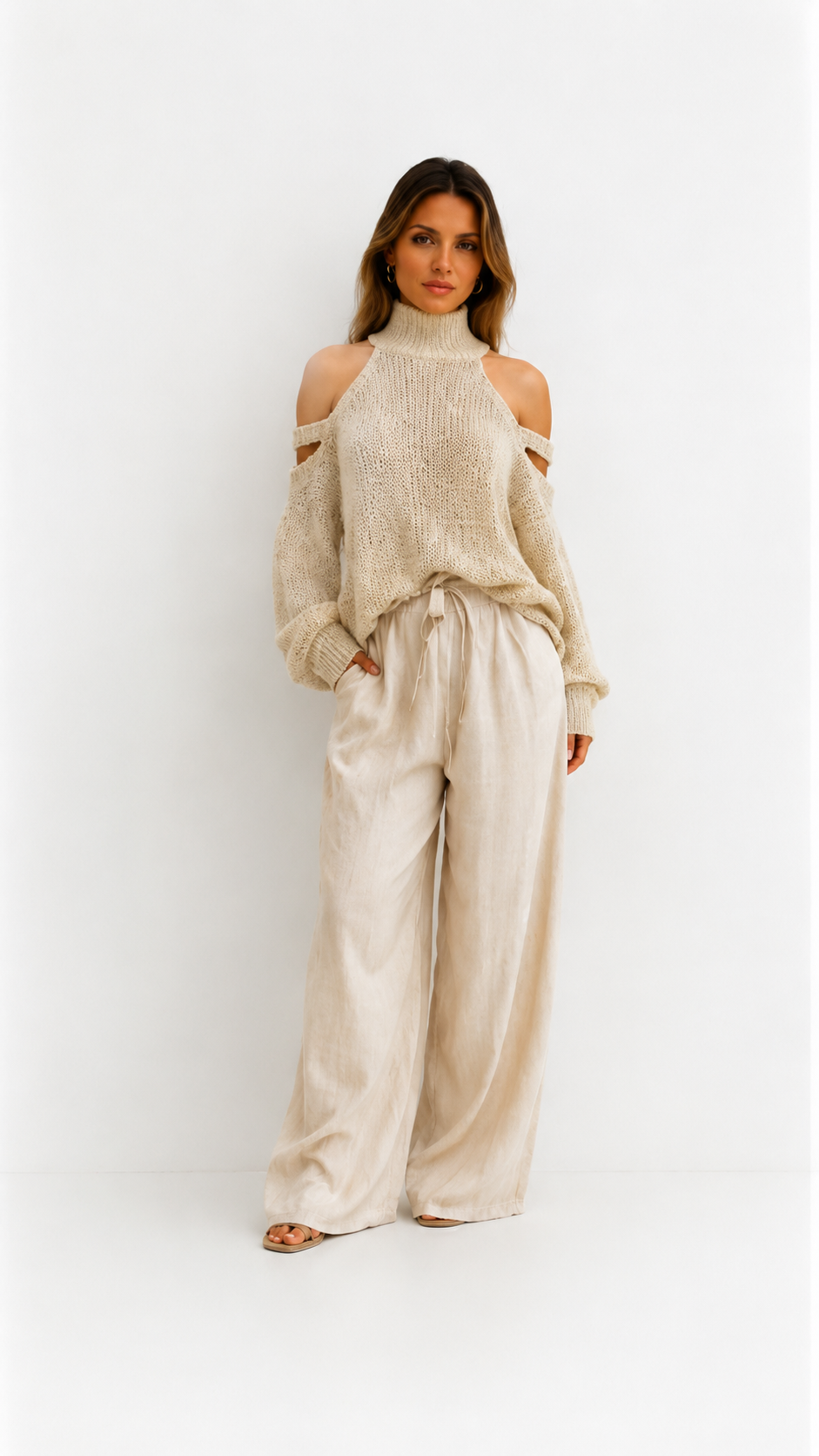 Camilla | Conjunto de top de punto y pantalón ancho