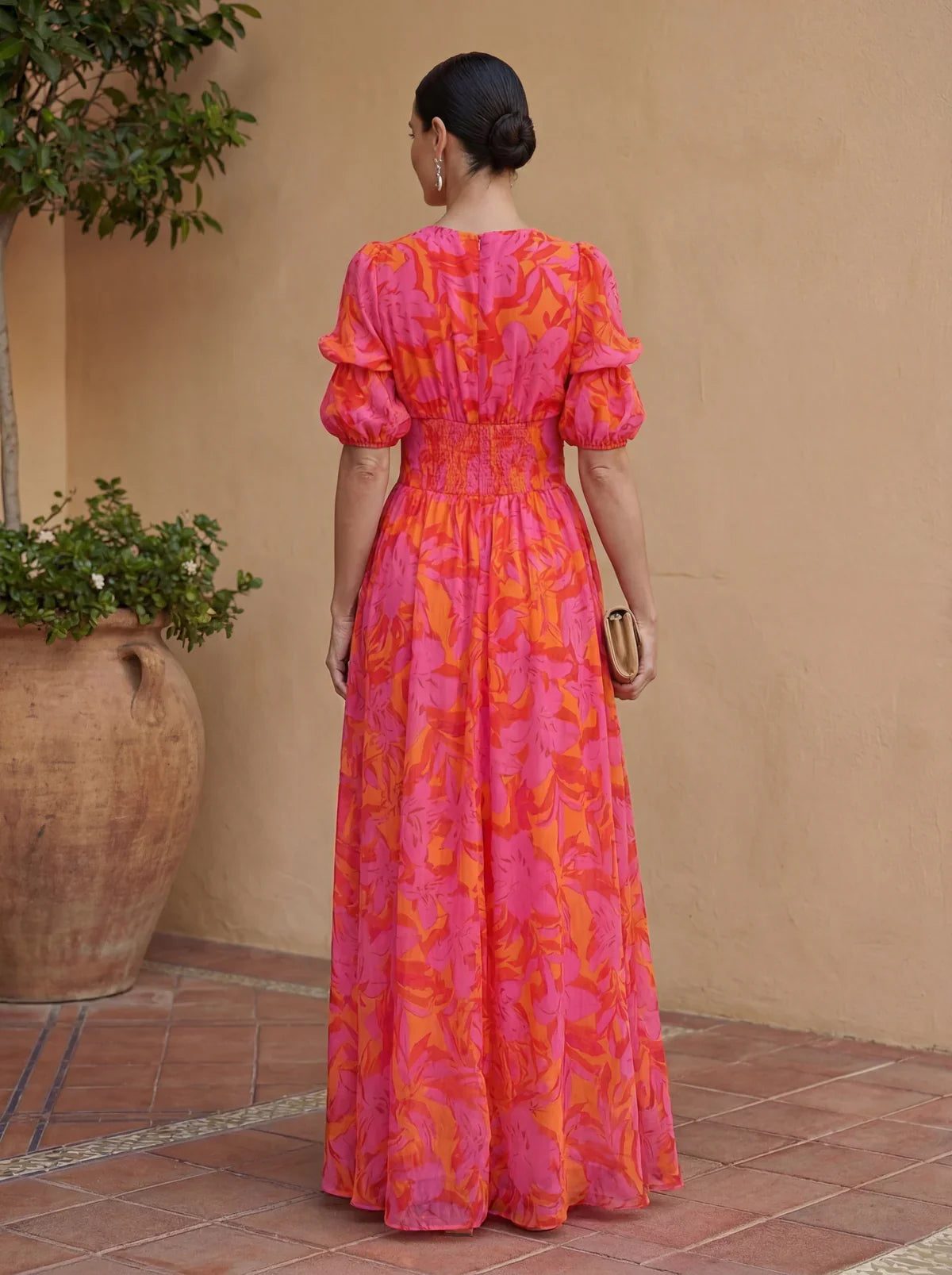 Olvera | Vestido fluido con escote en V y mangas amplias · Vista 3