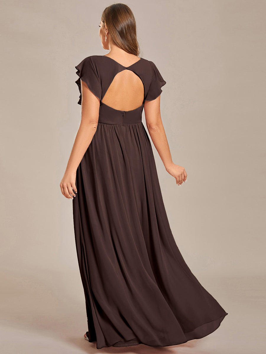 Lilyana | Vestido largo de gasa con mangas plisadas · Vista 210