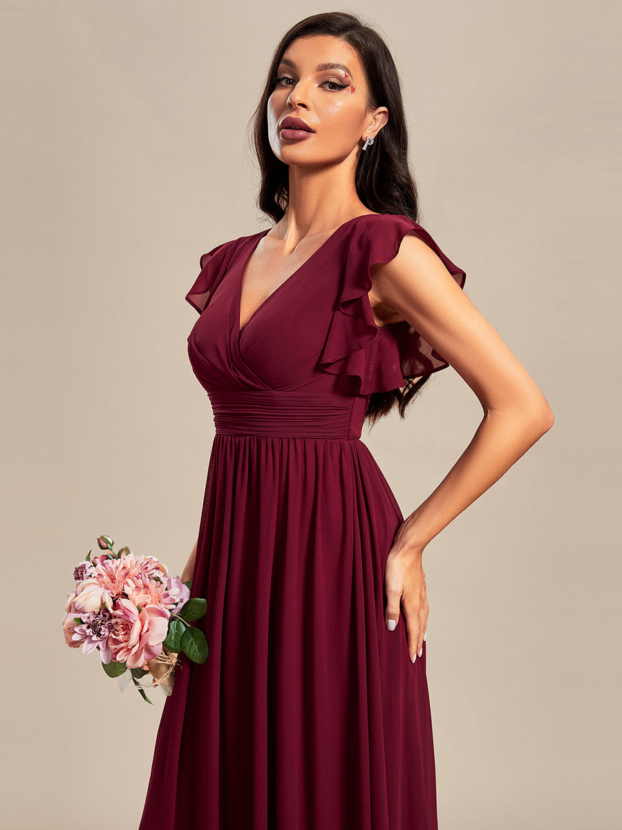 Lilyana | Vestido largo de gasa con mangas plisadas · Vista 16