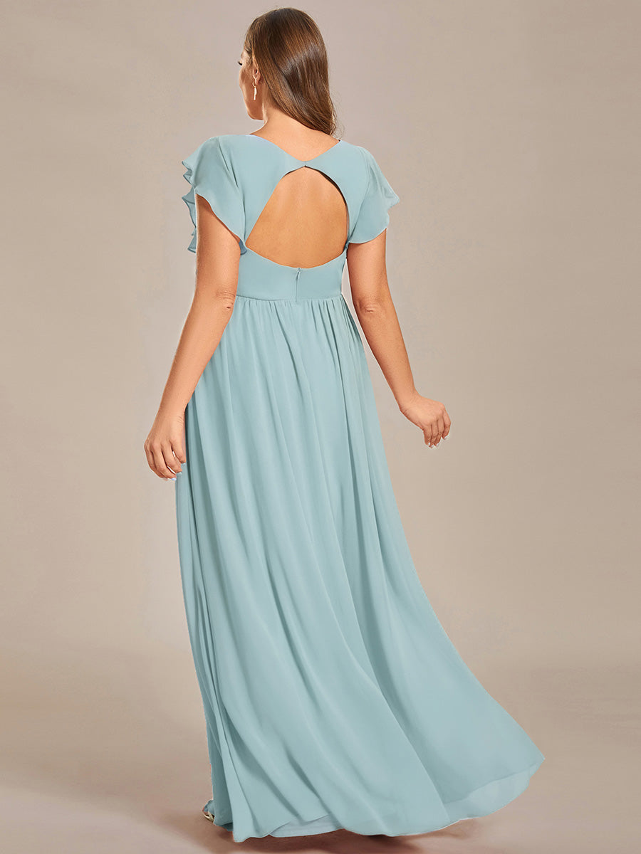 Lilyana | Vestido largo de gasa con mangas plisadas · Vista 174