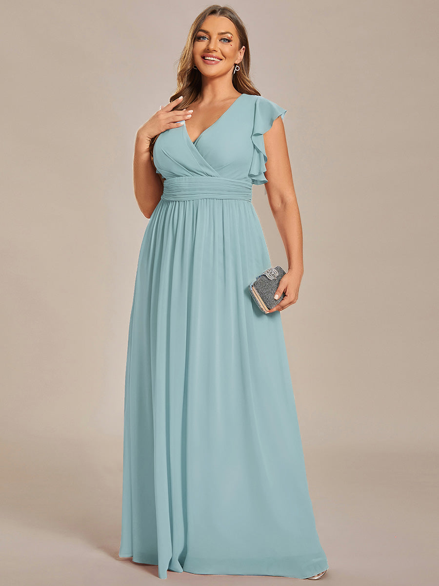 Lilyana | Vestido largo de gasa con mangas plisadas · Vista 175