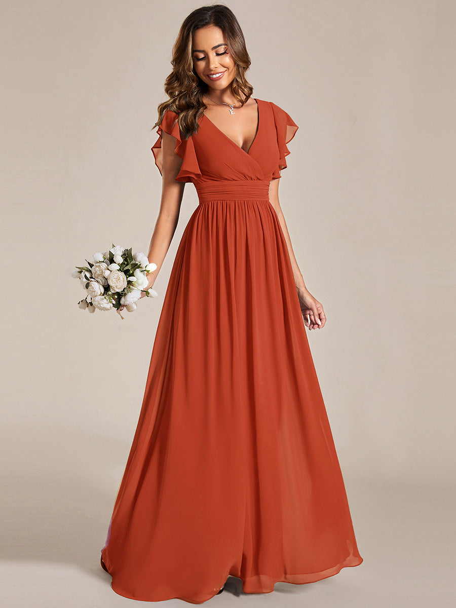 Lilyana | Vestido largo de gasa con mangas plisadas · Vista 192