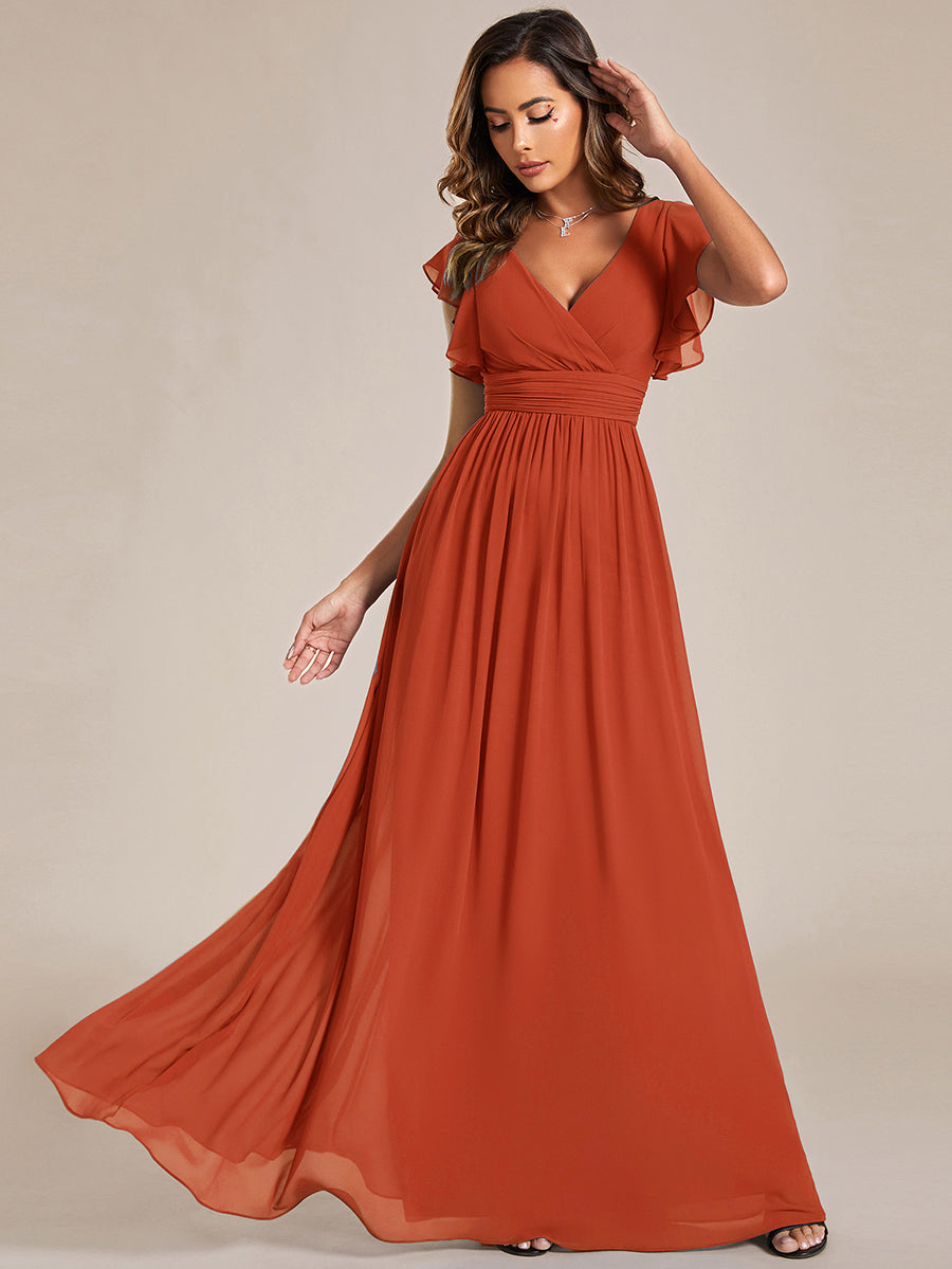 Lilyana | Vestido largo de gasa con mangas plisadas · Vista 197