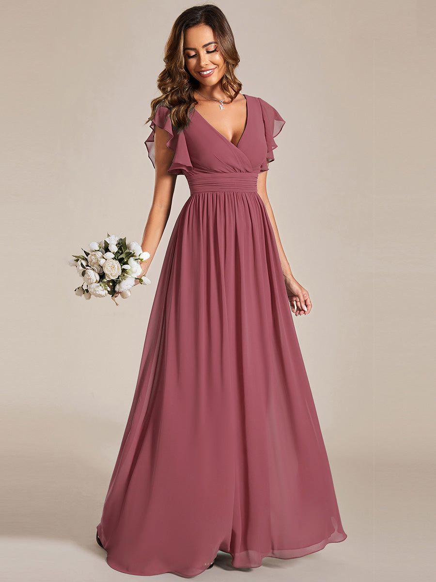 Lilyana | Vestido largo de gasa con mangas plisadas · Vista 115