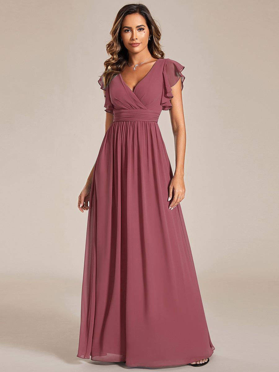 Lilyana | Vestido largo de gasa con mangas plisadas · Vista 119