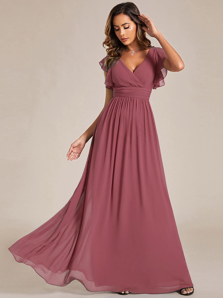 Lilyana | Vestido largo de gasa con mangas plisadas · Vista 118