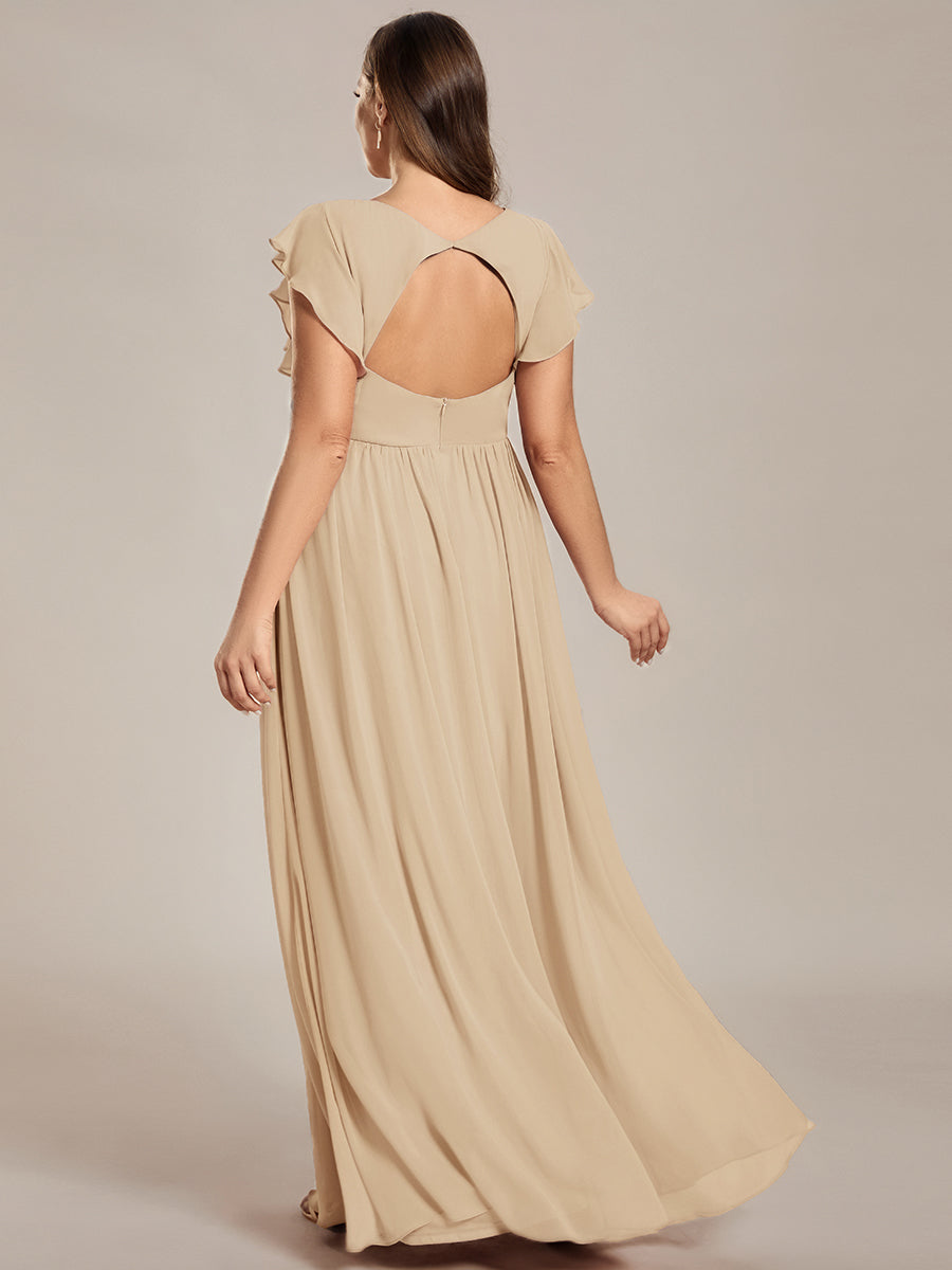 Lilyana | Vestido largo de gasa con mangas plisadas · Vista 89
