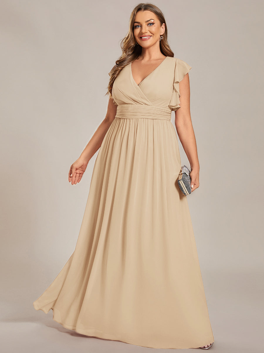 Lilyana | Vestido largo de gasa con mangas plisadas · Vista 91
