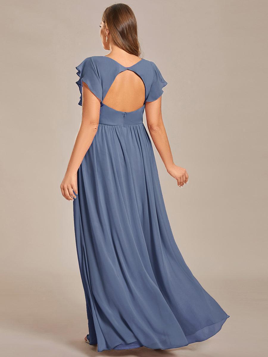 Lilyana | Vestido largo de gasa con mangas plisadas · Vista 61