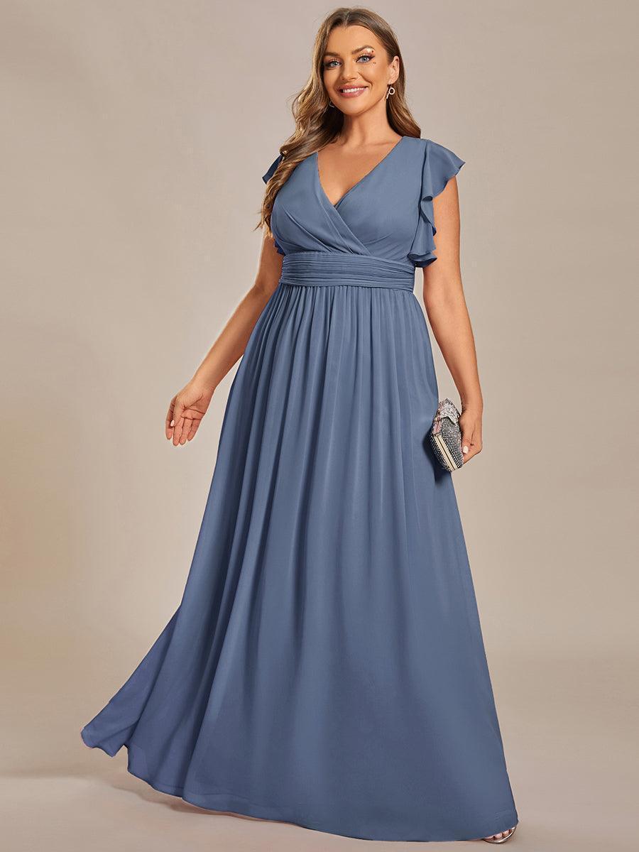Lilyana | Vestido largo de gasa con mangas plisadas · Vista 62