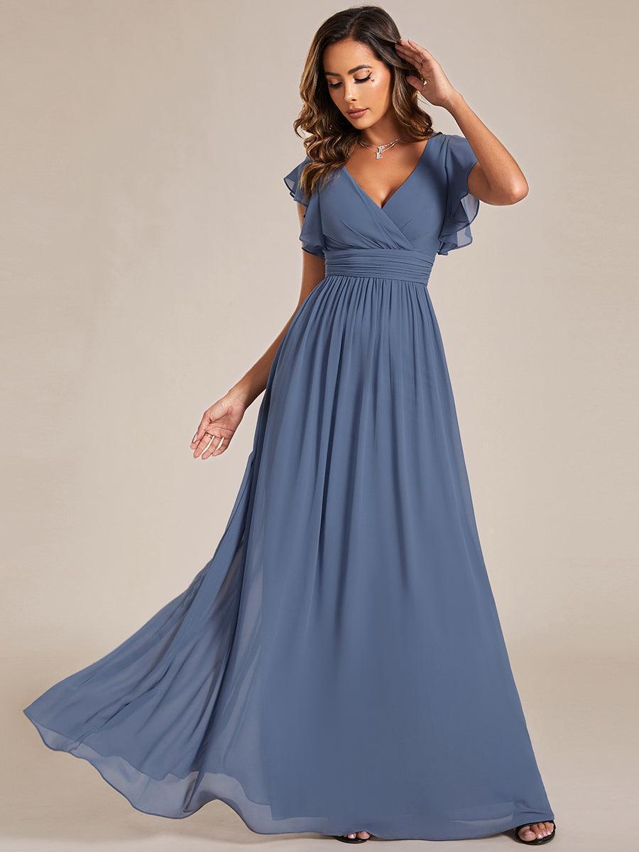 Lilyana | Vestido largo de gasa con mangas plisadas · Vista 55