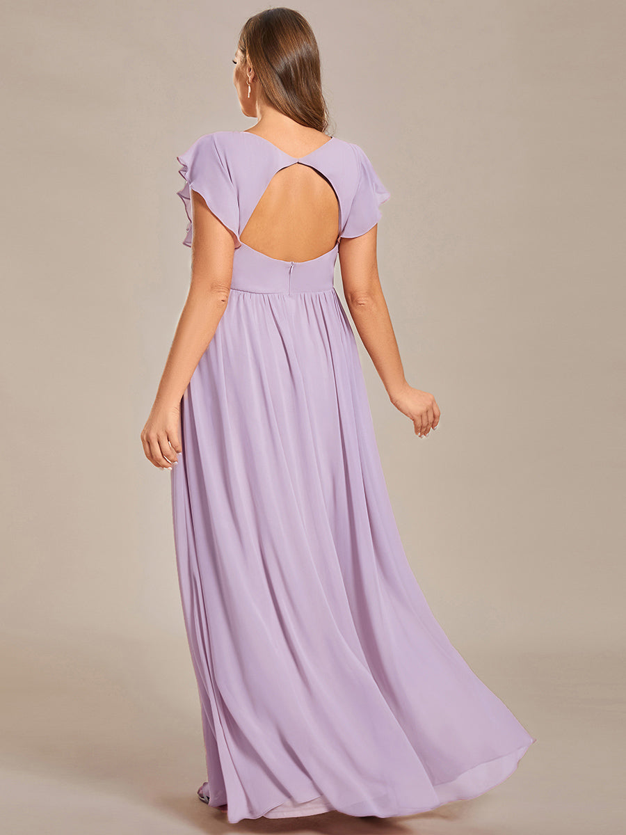 Lilyana | Vestido largo de gasa con mangas plisadas · Vista 154