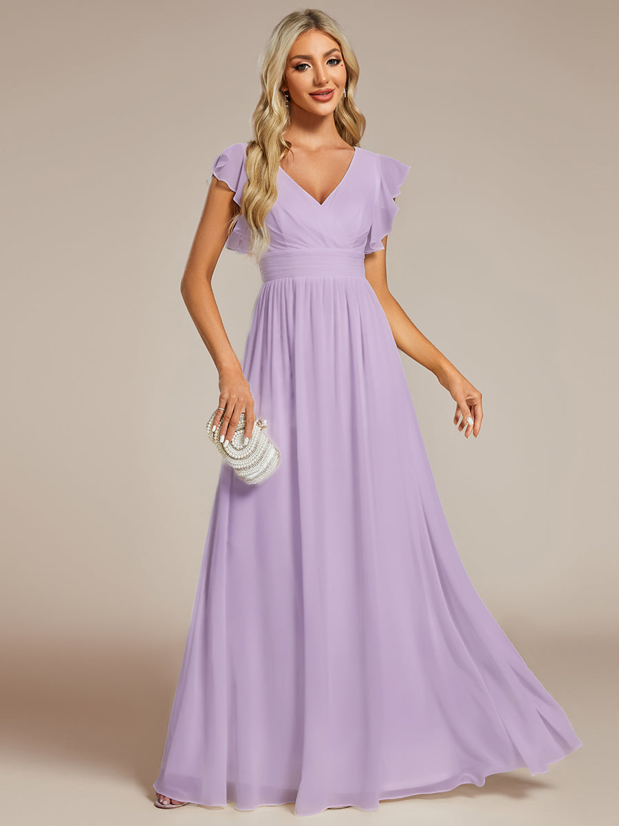 Lilyana | Vestido largo de gasa con mangas plisadas · Vista 151