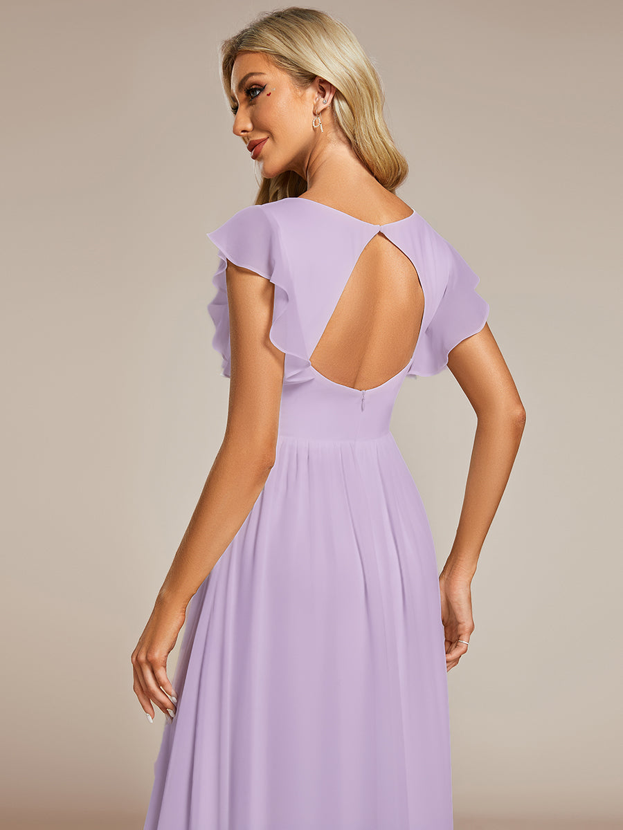 Lilyana | Vestido largo de gasa con mangas plisadas · Vista 152