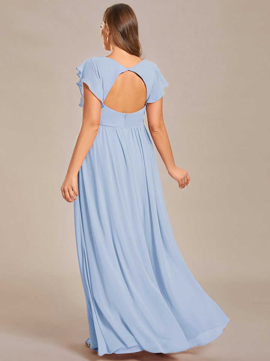 Lilyana | Vestido largo de gasa con mangas plisadas · Vista 187
