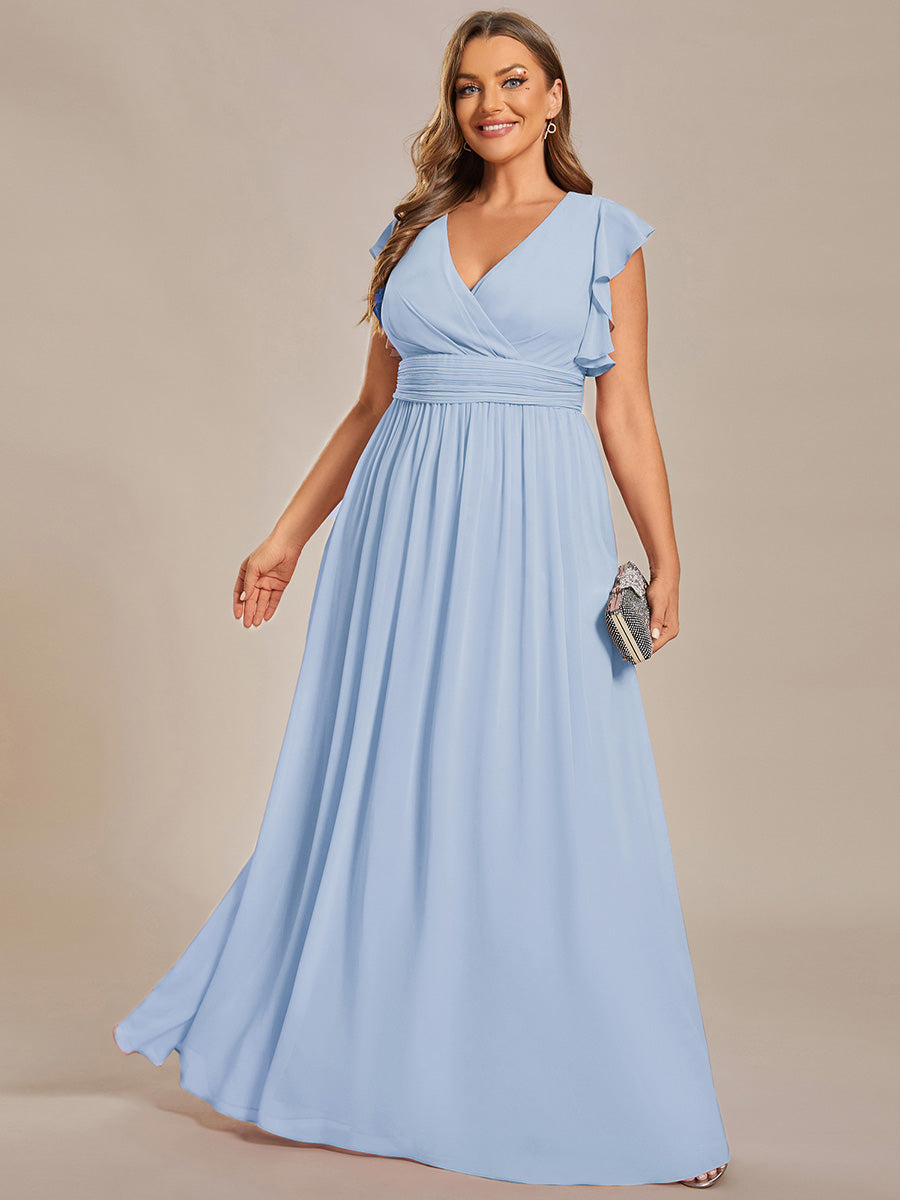 Lilyana | Vestido largo de gasa con mangas plisadas · Vista 190