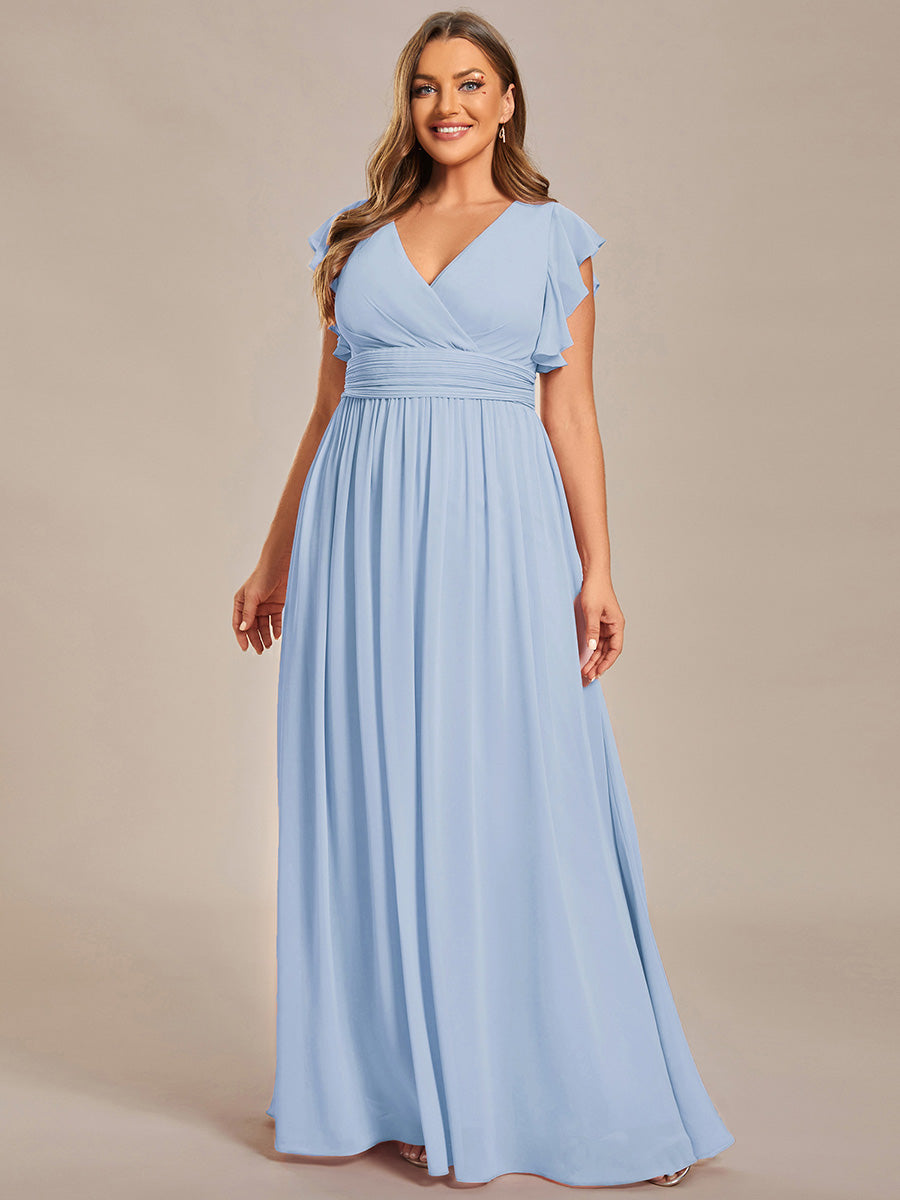 Lilyana | Vestido largo de gasa con mangas plisadas · Vista 189